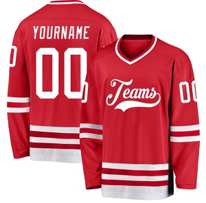 Maillot de hockey sur glace personnalisé noir et rouge sublimé, vente en gros, uniforme de hockey sur glace en polyester respirant, fabricant - Product Image 3