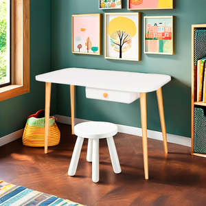 Mayoristas en línea niños muebles lindo mini rectangular blanco de madera y MDF mesa de madera para niños para edades 6-10 - Product Image 2