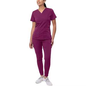 Juego de Bata de laboratorio tejida con cuello en V para enfermeras y médicos con ropa para fregar las manos-Ropa de trabajo de hospital unisex - Product Image 5