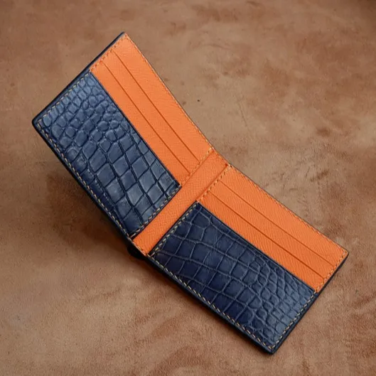 2023 Trending Luxury Navy Color Genuine Leather Men Wallet From Vietnam Supplier wallet for men leather