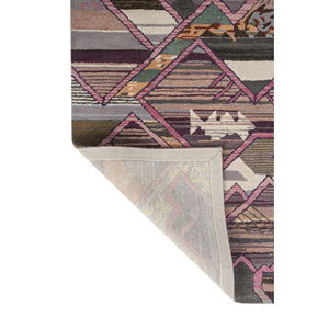 พรมไหมพรมทอมือขนาดใหญ่ลายเรขาคณิตสีชมพูม่วงจาก Jaipur Rugs ZA Weaver Art Reserve เหมาะสำหรับตกแต่งบ้านและทางเดินรูปทรงสี่เหลี่ยมผืนผ้า - Product Image 5
