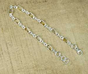 Citrine Sterling Silver <b>Adjustable</b> <b>Bracelet</b> Handmade Gemstone Jewelry November Birthstone Elegant Gift For Women - Product Image 4