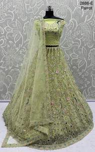 Red de desgaste de boda con hilo y Diamante Trabajo Lehenga Choli Expoerter indio y proveedor a la tarifa más baja - Product Image 6