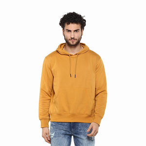 Meilleure vente Sweats à capuche pour hommes couleur or jaune Pull en molleton de coton à manches longues Sweats à capuche d'hiver chauds pour l'extérieur avec service OEM - Product Image 1