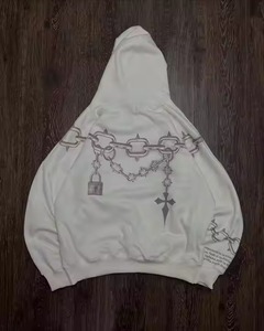 OEM High Quality 100% Cotton Fleece Silk Screen Printing Customized Oversized Streetwear Hoodie Winter Unisex Cropped Men Solid - Product Image 4