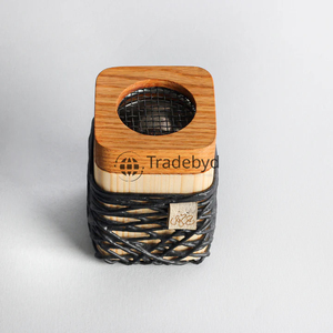 Wooden Leather Bakhoor burner <b>Mini</b> Mubkhar Ramadan Gift Incense burner with Oud Gift Set - Product Image 1