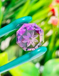 Ametrino natural, suelta de doble color piedra preciosa, fabricación de flores hechas a mano en piedra tallada para hacer joyas para hombres y mujeres, regalo - Product Image 2