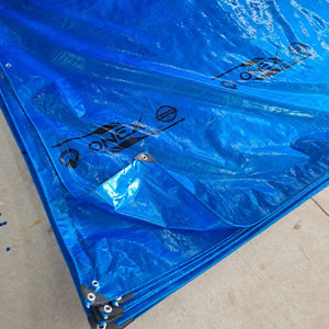 Tela de lona PE azul de tamaño personalizado fabricada en India impermeable al aire libre multiusos malla Lisa mejores precios - Product Image 1