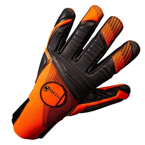 Gants de gardien de but en latex allemand noir et orange, design personnalisé, entièrement neufs, 4 mm, coupe négative. - Product Image 2
