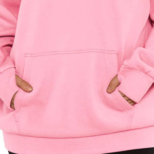 Trendy Design Custom Women Plus Size 100% Cotton Fleece Pullover Oversized Hoodies Loose Fit <b>Thumb</b> Hole <b>Cuff</b> Breathable Street - Product Image 4