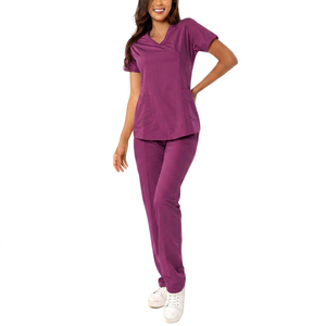 Tenue médicale tendance unisexe en tricot, confortable, sur mesure, de haute qualité, de luxe, rose, motif floral, été - Product Image 1