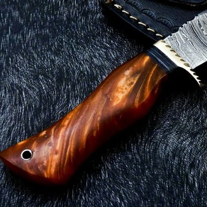 Cuchillos de Supervivencia Bowie de Acero de Damasco con Mango de Madera Natural de Alta Calidad Personalizados al por Mayor Hechos en Pakistán - Product Image 3