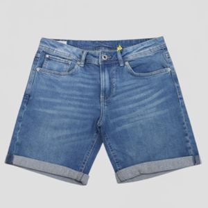 Shorts en jean pour femmes prêts à être expédiés, shorts en jean d'été, taille mi-haute, ourlet retroussé, denim extensible, style décontracté vintage - Product Image 1
