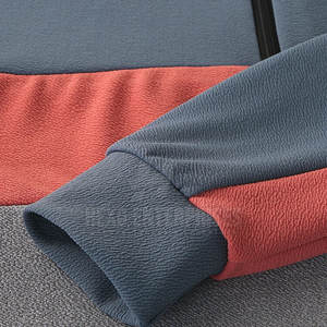 เสื้อฮู้ดผู้ชายแฟชั่นฤดูหนาว ซิปครึ่งตัว ลายเรียบ สีตัดต่อ โลโก้สั่งทำได้ คอฮู้ด สายรูดยาว ทรงปกติ ผ้าฝ้าย - Product Image 5