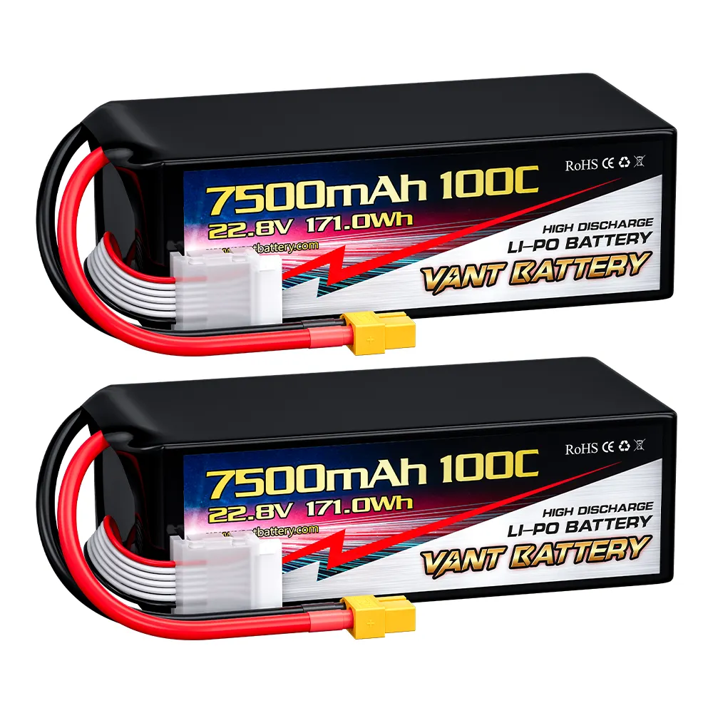 FPV-Drohnenbatterie 22,8 V 6000/6500/7000/7500/8000/9000 mAh 6S Lipos 100 C LiHV-Batterie für 7-8 Zoll 400-450 mm X8 10 Zoll X-Klasse FPV