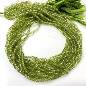 ลูกปัดอัญมณีเจียระไนเหลี่ยมเพชรพลอยสีเขียวธรรมชาติขนาด3.5-4มม. เจาะรูขนาด13นิ้วสำหรับเครื่องประดับ - Product Image 3