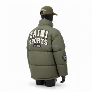 Veste matelassée d'hiver pour femmes Tissu polyester durable Vêtements vert olive Broderie personnalisée Logo Patch Design Vestes matelassées pour femmes - Product Image 4