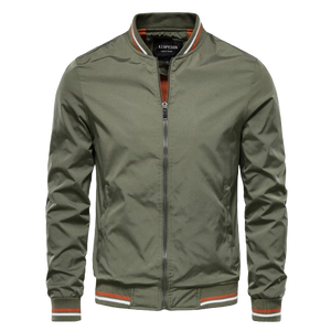 เสื้อแจ็กเก็ตบอมเบอร์เบสบอลของผู้ชายเสื้อโค้ทลำลองทันสมัยมีซิปแบบตั้งสำหรับฤดูใบไม้ผลิฤดูใบไม้ร่วงฤดูหนาว2025โลโก้ออกแบบได้ตามต้องการ - Product Image 1