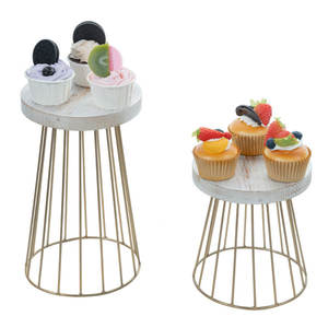 Juego de 3 soportes de pastel de metal chapado en oro, soporte de pastel hecho a mano de alta calidad, venta al por mayor, nuevo soporte de pastel de metal - Product Image 1