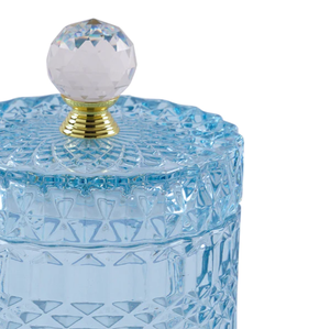 Wholesale Luxury Custom Colored Handmade Soy & <b>Paraffin</b> Wax Glass Crystal Jar Candle with Lid Christmas Home Decoration - Product Image 2