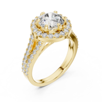 Anillo Solitario Halo de Moissanita Pacho Cut de 1.25ct, Plata de Ley 925 con Baño de Platino, Certificado GRA, Anillo de Compromiso de Lujo para Mujer