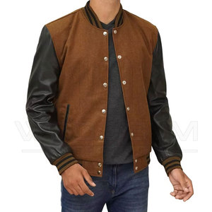 Blouson universitaire homme grande taille, fin, personnalisé avec logo, col montant, style streetwear, soldes d'hiver - Product Image 5