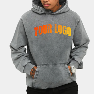 Custom Vintage Wash HOODIE 100% algodón sudaderas con capucha de los hombres de peso pesado de gran tamaño gota hombro pullover streetwear sudaderas con capucha - Product Image 6