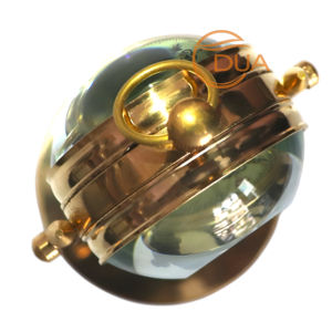 Victoria London Ancre nautique Horloge de bureau Montre Laiton antique avec accents de boussole de forme ronde de style moderne Circa 1876 - Product Image 5