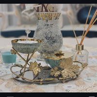 Brûleur d'encens en aluminium poli miroir de haute qualité pour les mariages et les fêtes Décoration de table et parfum