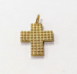 Colgante de Cruz Orthdox de oro amarillo de 14K con colgante de Cruz de diseño geométrico para joyería de moda unisex - Product Image 5
