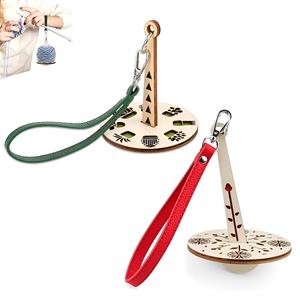 Porte-fil de poignet en bois moderne Spinner pour tricoter Double broche de fil de poignet Distributeur de fil de poignet très stable - Product Image 5