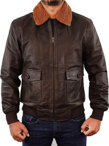 Nouveauté Veste en cuir pour homme de haute qualité Broderie épaisse Fermeture éclair Veste en cuir de moto pour homme - Product Image 5