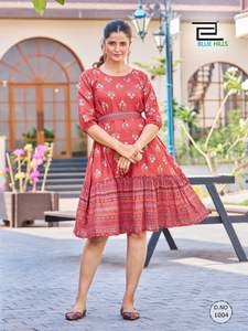 Amazing Color Hot Selling Fancy Trending Indian Latest Traditional Rayon <b>Tunics</b> With Printed <b>Work</b> Indian Supplier and Exporter - Product Image 5