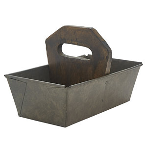 Estante de almacenamiento de Metal de 2 compartimentos Color marrón recubierto Forma rectangular Tipo de pie Mesa Herramienta de cocina Caddy Herramienta esencial - Product Image 1