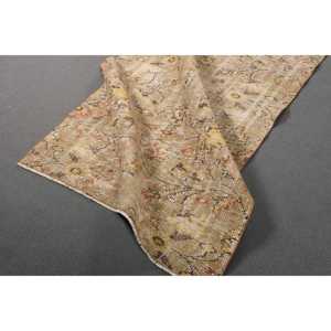 Vintage 3.9x6.8 ft Area Rug, Turkish Rug, <b>Brown</b> Floral Rug - Product Image 4