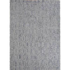 Tapis en laine géométrique gris et noir, tufté à la main, modèle Tra-14593, pour salon d'adolescents, couloir, motif rectangulaire, pour usage domestique - Product Image 1