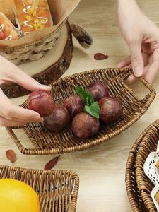 Bandeja de servicio de ratán hecha a mano para decoración del hogar de diseño único moderno o bandeja de caña o bambú a un precio razonable - Product Image 6