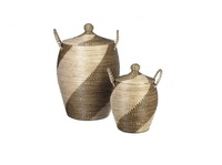 Panier en jonc de mer King Craft Viet, grand panier en osier et en tissu tissé à la main, organisateur de maison pour les jouets et le rangement du linge