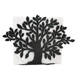 Dispensador de pañuelos moderno personalizado al por mayor, organizador con diseño de hojas, mesa de pie de hierro forjado verde, embalaje de cartón - Product Image 3