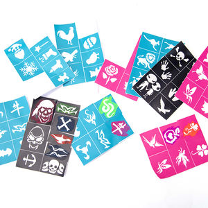 ชุดวาดภาพบนใบหน้าสำหรับเด็กสติกเกอร์สักลายศิลปะบนร่างกายแบบชั่วคราวแม่พิมพ์วาดลายพู่กันลมสำหรับงานเทศกาล - Product Image 4