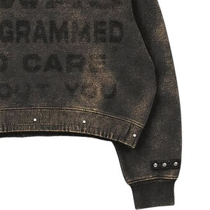 Sudadera de Manga Larga Estampada, Unisex, Estilo Vintage, Lavada al Ácido, de Gran Tamaño, de Poliéster/Algodón, para Invierno - Product Image 5