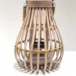 Portavelas de linterna de bambú de ratán para colgar en Patio al aire libre o decoración de Mesa para el jardín del hogar - Product Image 5