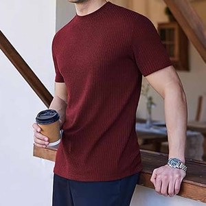T-shirts personnalisés 100% coton pour hommes, à séchage rapide, sous-vêtement de compression, hauts de sport à manches courtes, téléchargés par Dress Sports - Product Image 4