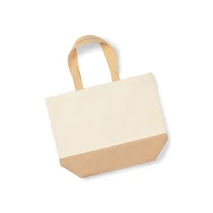 Sustainable XL <b>Jute</b> Base Canvas Tote Shopper Storage <b>Baskets</b> for Merchandising - Product Image 6