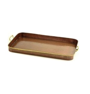 Plateau de service en métal fini en cuivre de qualité supérieure Plateau de service de table en métal poli en cuivre personnalisé Fabricant - Product Image 4