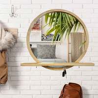 Meilleure vente miroir de sol miroir mural moderne de qualité exportée cadre rond en bois de haute qualité