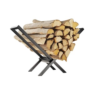 Best Arrival Fancy Log Rack Fire Wooden Storage Black Fire <b>Place</b> Tool <b>Stand</b> Dual-Purpose Firewood Holder - Product Image 1