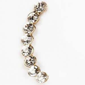 Urthn piedra austriaca chapada en oro brazalete de oreja única 18K oro gancho geométrico pendientes de aro de moda para fiestas bodas modelo 1302506 - Product Image 1