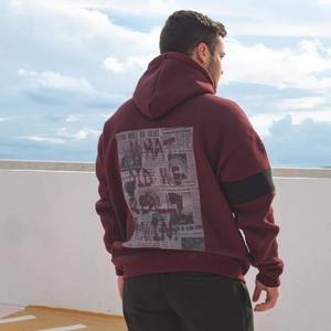 เสื้อฮู้ดโอเวอร์ไซส์แบบเรียบของผู้ชายเสื้อฮู้ดผ้าฝ้ายหนาแบบหนาโลโก้ออกแบบได้ตามต้องการ - Product Image 3