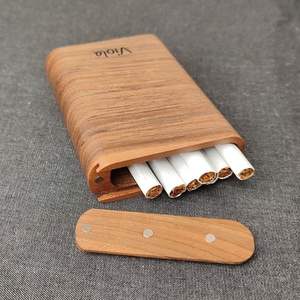 Cajas de madera personalizables Humidor Caja de puros con bisagras Acabado Caoba Caja de puros de madera Caja de puros - Product Image 5